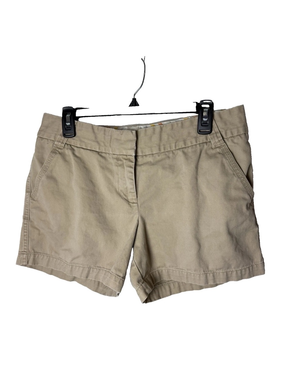 J. Crew Chino Shorts Womens Size 10 Khaki Cotton Casual Classic Pockets Preppy